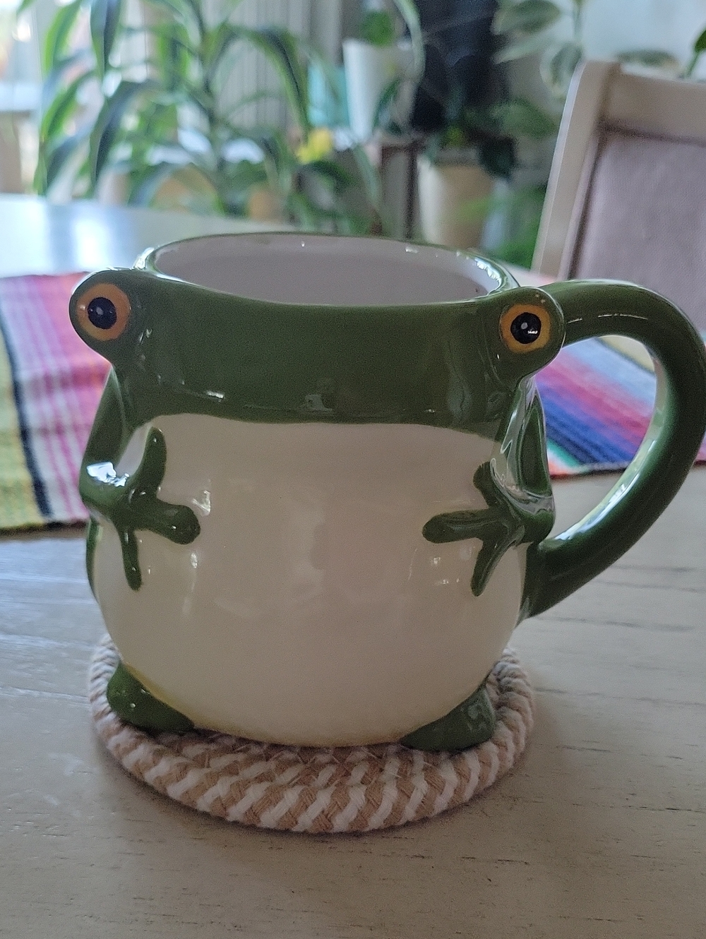 Green and White Frog Ceramic Mug - Cute Animal Coffee Cup